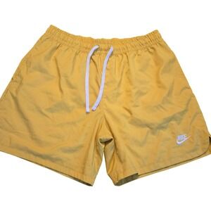 Nike Sportswear Woven Flow Shorts Mens Large Mustard Yellow Mesh Lined